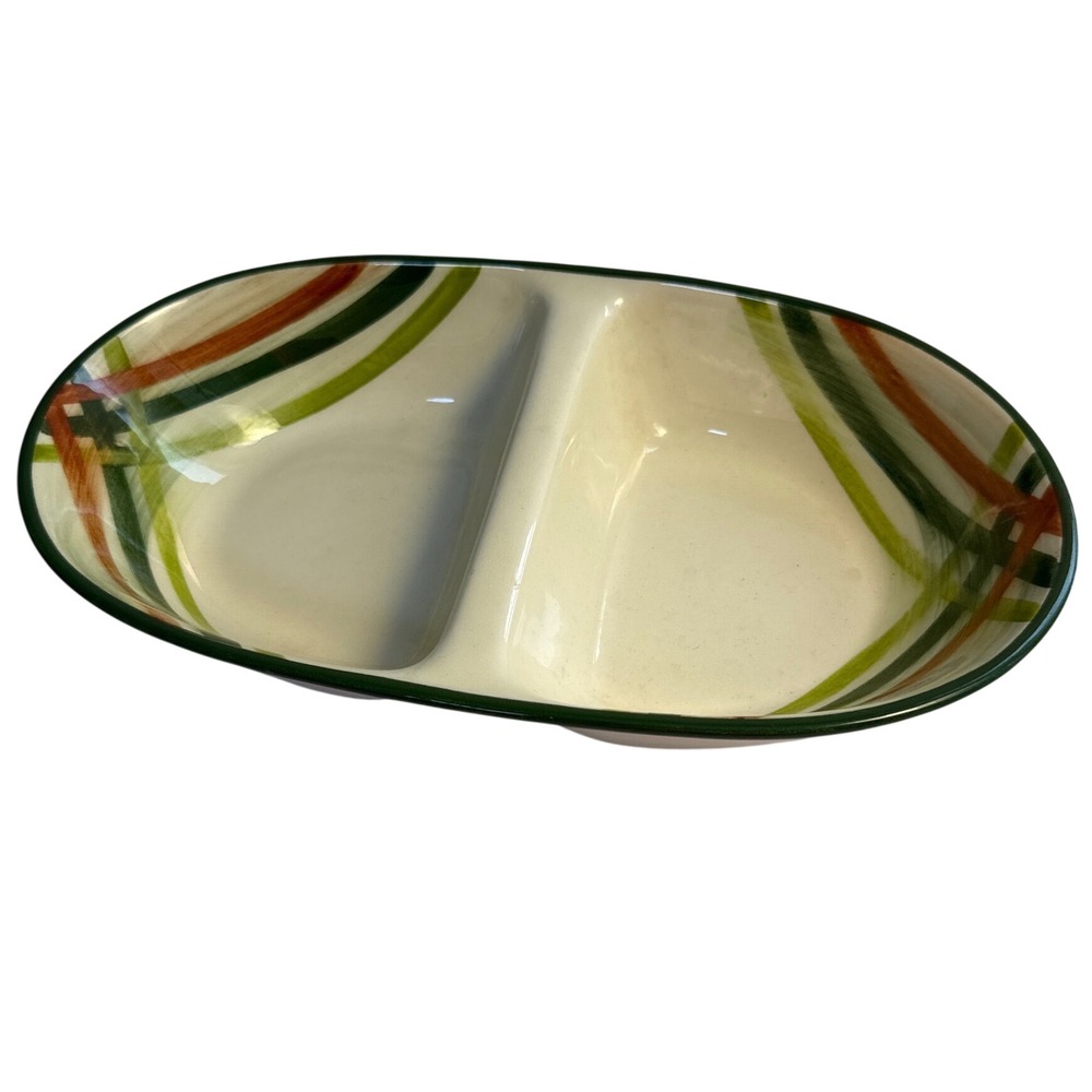 Vernonware Homespun Divided Serving Dish 11 1/2" HAC7 serving Dish poppytail MCM